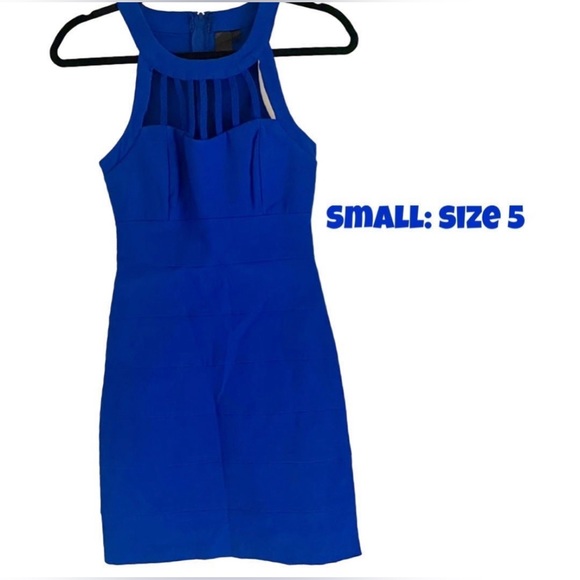 Royal Blue Cocktail Mini Dress_Juniors sz 5 - Picture 2 of 4